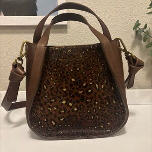Madewell Brown Leopard Print Shoulder Bag